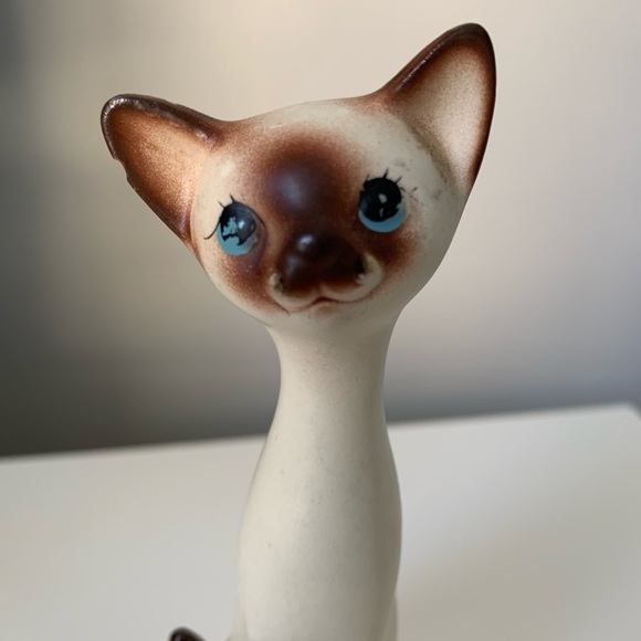 Vintage Kitsch Siamese Ceramic Cat Figurine - Picture 6 of 10